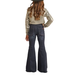 Rock & Roll Denim® Youth Girl's Dark Vintage Bell Bottoms RRGD7PR0FZ -WesternWearWonder RRGD7PR0FZ 2