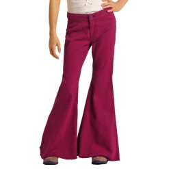 Rock & RollĀ® Youth Girl's Burgundy Button Bell Jeans RRGD7PRZR8-62