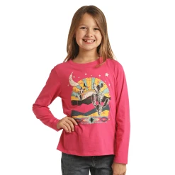 Rock & RollĀ® Youth Girl's Basic Fuchsia Graphic T-Shirt RRGT22R071-53