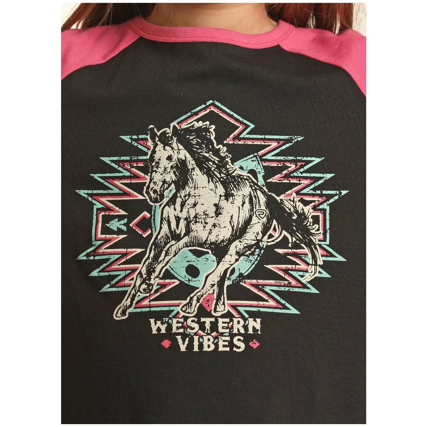 Rock & Roll Cowgirl® Youth Girl's Western Graphic Black Tee RRGT22R0I9 4 Rock & Roll Cowgirl® Youth Girl's Western Graphic Black Tee RRGT22R0I9 - Image 2