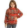 Rock & Roll Cowgirl Kid's Aztec Orange Sherpa Pullover RRGT91R04I-92 -WesternWearWonder RRGT91R04I 92