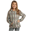 Rock & Roll® Youth Girls Aztec Printed Chocolate Hoodie RRGT94R04E-20 -WesternWearWonder RRGT94R04E 20