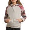 Rock & Roll Cowgirl® Youth Girl's Contrast Sleeve Hoodie RRGT94R0AX -WesternWearWonder RRGT94R0AX