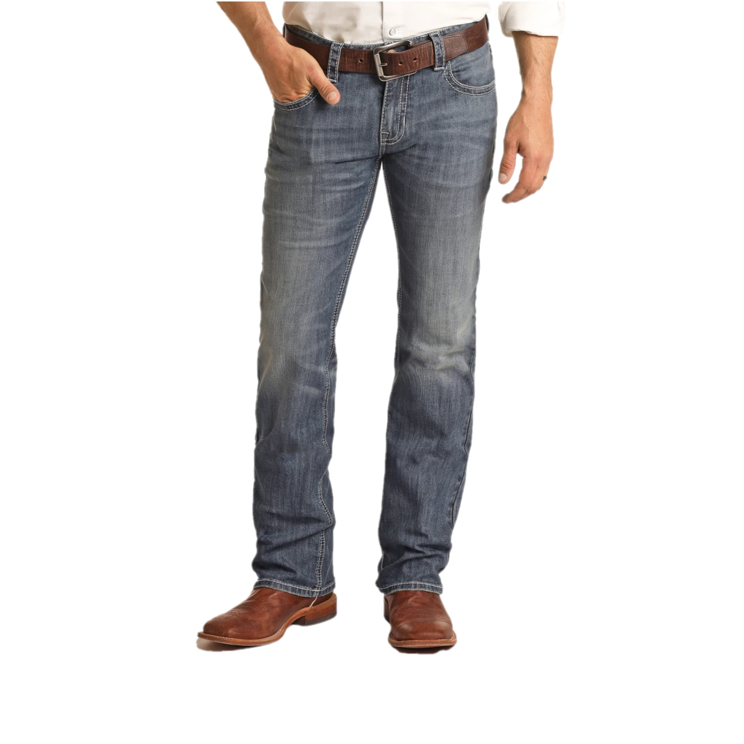 Rock & Roll Men's Pistole Straight Medium Vintage Wash Jeans RRMD1PRZSM 4 Rock & Roll Men's Pistole Straight Medium Vintage Wash Jeans RRMD1PRZSM - Image 2