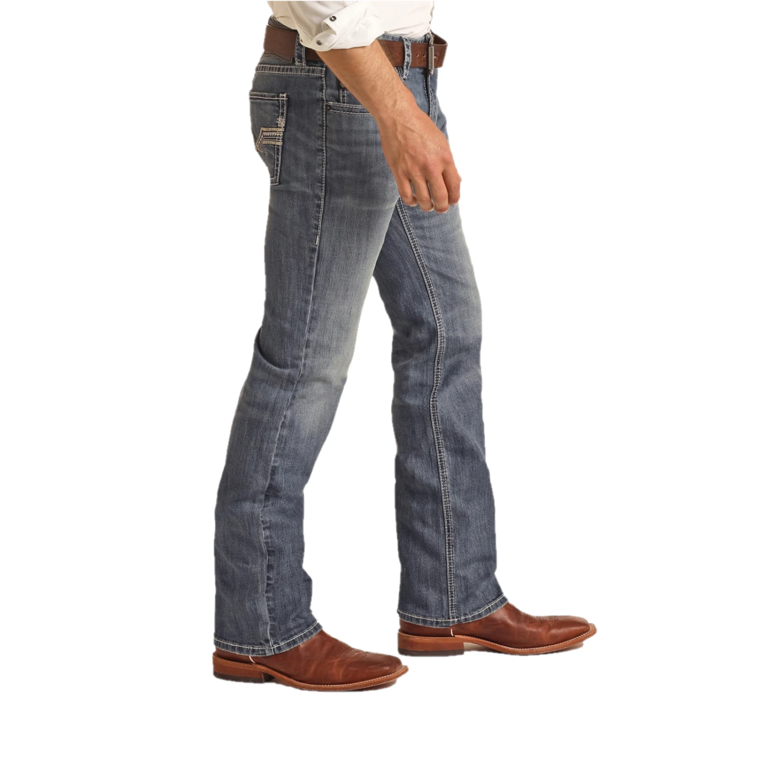 Rock & Roll Men's Pistole Straight Medium Vintage Wash Jeans RRMD1PRZSM 5 Rock & Roll Men's Pistole Straight Medium Vintage Wash Jeans RRMD1PRZSM - Image 3