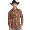 Rock & Roll Cowboy® Men's Dale Brisby Aztec Tan Snap Shirt RRMSOSR096 2 Rock & Roll Cowboy® Men's Dale Brisby Aztec Tan Snap Shirt RRMSOSR096 -WesternWearWonder RRMSOSR096