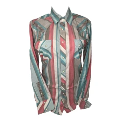 Rock & Roll Denim® Men's Serape Stripe Jade Button Down Shirt RRMSOSR0Q6