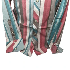 Rock & Roll Denim® Men's Serape Stripe Jade Button Down Shirt RRMSOSR0Q6 -WesternWearWonder RRMSOSR0Q6b