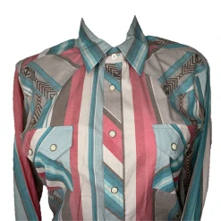Rock & Roll Denim® Men's Serape Stripe Jade Button Down Shirt RRMSOSR0Q6 -WesternWearWonder RRMSOSR0Q6c