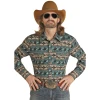 Rock & Roll® Men's Teal Dale Brisby Snap Down Shirt RRMSOSRZ0M-81 -WesternWearWonder RRMSOSRZ0M 81