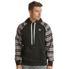 Rock & Roll Cowboy® Men's Sleeve Printed Black Hoodie RRMT94R0JB -WesternWearWonder RRMT94R0JB 1