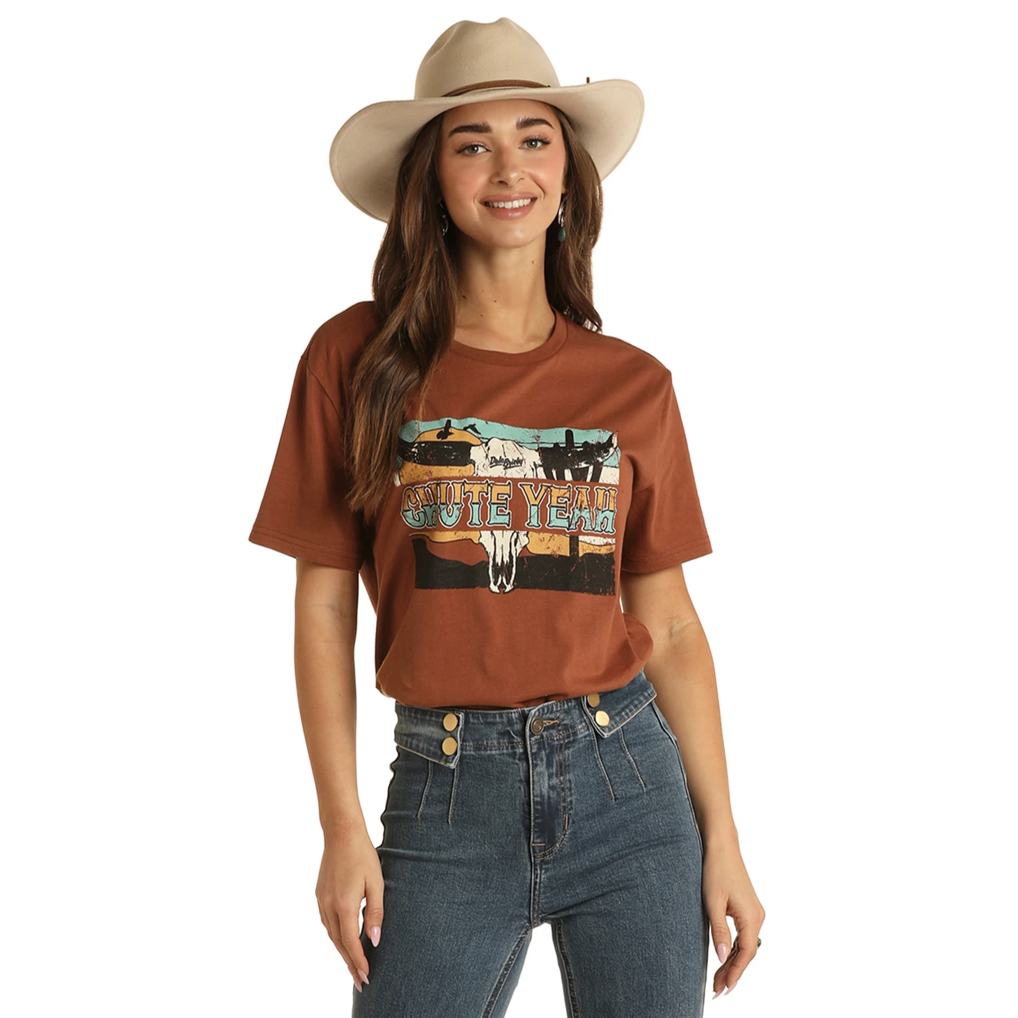 Rock & Roll® Unisex "CHUTE YEAH" Dale Brisby Rust T-Shirt RRUT21R06A-90 4 Rock & Roll® Unisex "CHUTE YEAH" Dale Brisby Rust T-Shirt RRUT21R06A-90 - Image 2