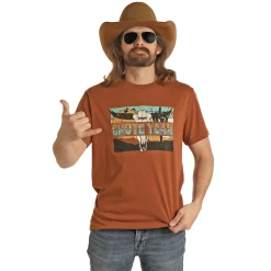 Rock & RollĀ® Unisex "CHUTE YEAH" Dale Brisby Rust T-Shirt RRUT21R06A-90