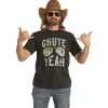 Rock & Roll® Unisex "CHUTE YEAH" Graphic Black T-Shirt RRUT21R06C-01 -WesternWearWonder RRUT21R06C 01 1