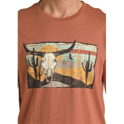 Rock & Roll Cowboy® Unisex Rust Graphic T-Shirt RRUT21R0IP -WesternWearWonder RRUT21R0IP 2