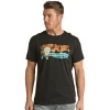 Rock & Roll Cowboy® Unisex Black Western Graphic T-Shirt RRUT21R0IS -WesternWearWonder RRUT21R0IS 1