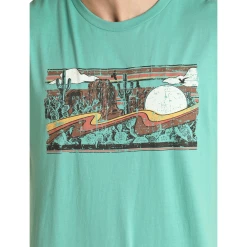 Rock & Roll Cowboy® Unisex Turquoise Graphic T-Shirt RRUT21R0IU -WesternWearWonder RRUT21R0IU