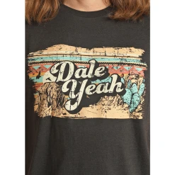 Rock & Roll Cowboy® Unisex Dale Yeah Black Graphic T-Shirt RRUT21R0J1 -WesternWearWonder RRUT21R0J1 2