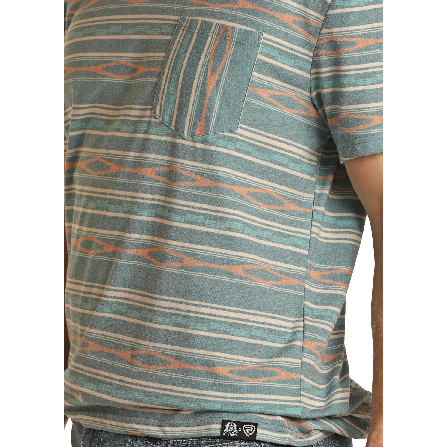Rock & Roll Cowboy® Unisex Dale Brisby Aztec Blue T-Shirt RRUT21R0J8 5 Rock & Roll Cowboy® Unisex Dale Brisby Aztec Blue T-Shirt RRUT21R0J8 - Image 3