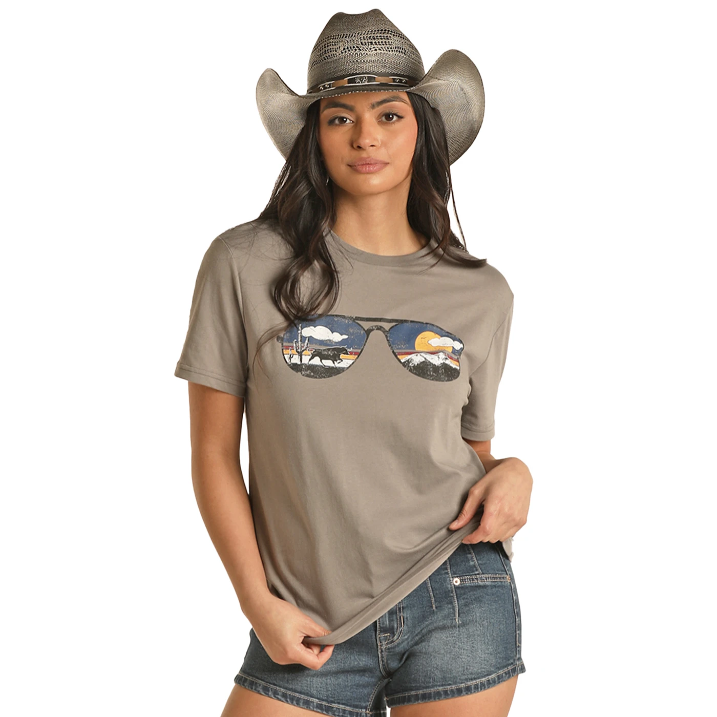 Rock & Roll Denim® Unisex Dale Brisby Sunglasses Grey Tee RRUT21R12T 4 Rock & Roll Denim® Unisex Dale Brisby Sunglasses Grey Tee RRUT21R12T - Image 2