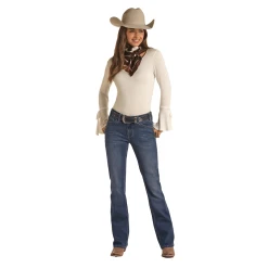 Rock & Roll Denim® Ladies Mid-Rise Dark Wash Vintage Jeans RRWD4MR0MN