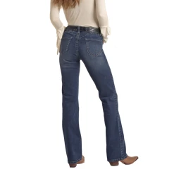 Rock & Roll Denim® Ladies Mid-Rise Dark Wash Vintage Jeans RRWD4MR0MN -WesternWearWonder RRWD4MR0MNc