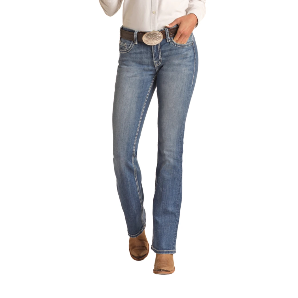 Rock & Roll Denim® Ladies Raised Denim Riding Jeans RRWD4RR106-202 4 Rock & Roll Denim® Ladies Raised Denim Riding Jeans RRWD4RR106-202 - Image 2