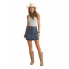 Rock & Roll Denim® Ladies Studded Medium Wash Denim Skirt RRWD69RZTI -WesternWearWonder RRWD69RZTI