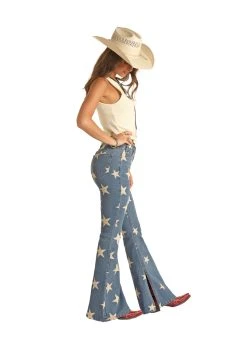 Rock & Roll Women's Light Wash Highrise Flare -WesternWearWonder RRWD6HR174 A 1