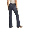 Rock & Roll Cowgirl Dark Wash Flare Jeans -WesternWearWonder RRWD6PR0S9 B 91510