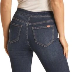 Rock & Roll Cowgirl Dark Wash Flare Jeans -WesternWearWonder RRWD6PR0S9 B 91510 1