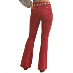 Rock & Roll Cowgirl Windsor Wine Flare Jean -WesternWearWonder RRWD6PRZR0 B