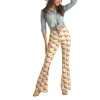 Rock & Roll® Ladies Pull On Western Print Beige Flares RRWD6PRZUB