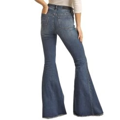 Rock & Roll Cowgirl Side Insert High Rise Bell Bottoms -WesternWearWonder RRWD7HRZQK B