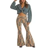 Rock & Roll Denim® Ladies Brown Aztec Bell Bottom Jeans RRWD7PR0FD -WesternWearWonder RRWD7PR0FD