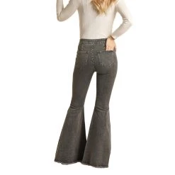 Rock & Roll Denim Charcoal Bell Bottoms 7 Rock & Roll Denim Charcoal Bell Bottoms -WesternWearWonder RRWD7PR0FY B