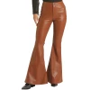 Rock & Roll Brown Pleather Bell Bottom Pants -WesternWearWonder RRWD7PRZQY 1 20324