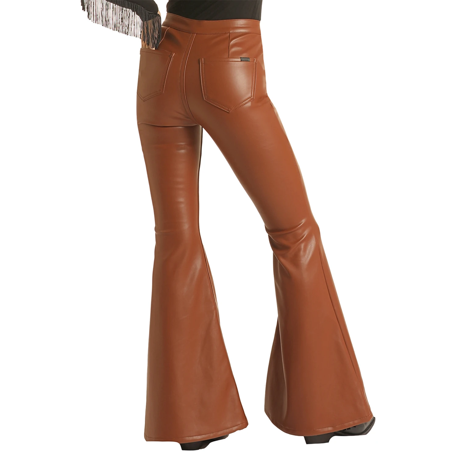 Rock & Roll Brown Pleather Bell Bottom Pants 4 Rock & Roll Brown Pleather Bell Bottom Pants - Image 2