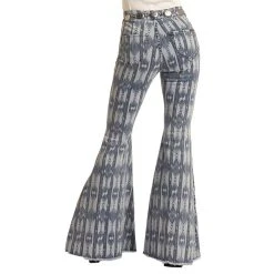 Rock & Roll Cowgirl Medium Wash Aztec Flare Jeans -WesternWearWonder RRWD7PRZRF B 05042