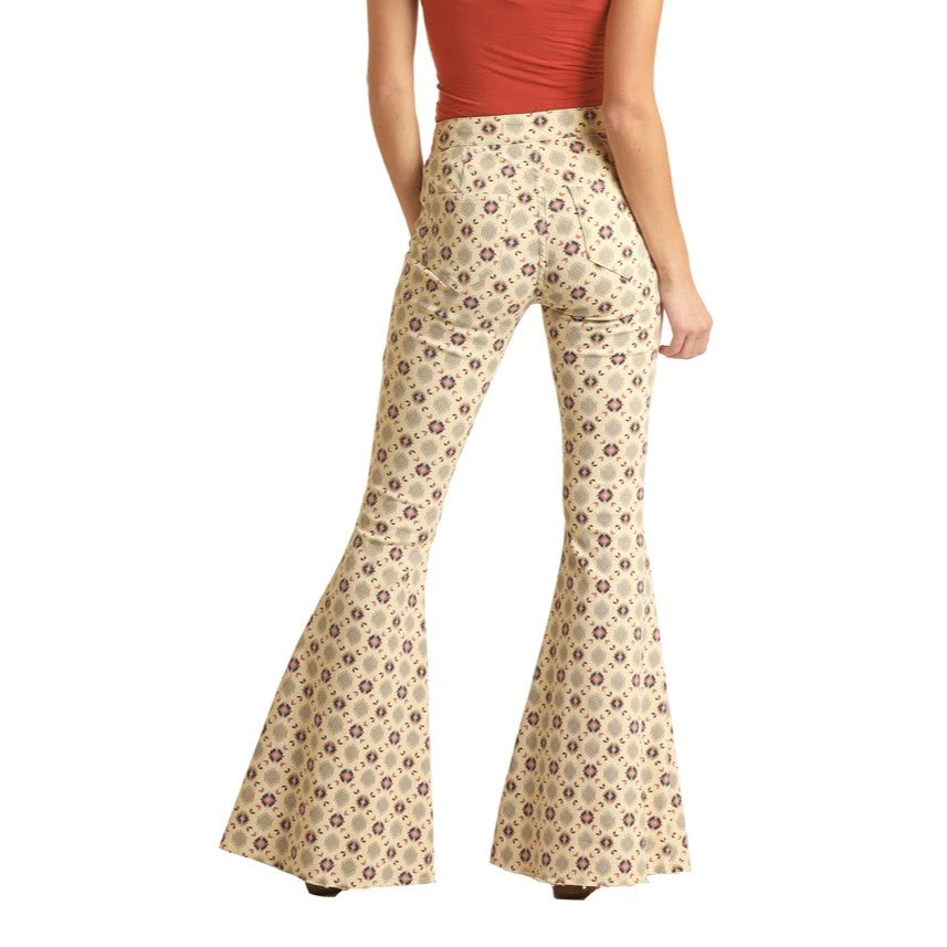 Rock & Roll Denim Ladies Beige Aztec Bargain Bell Jeans RRWD7PRZU6 5 Rock & Roll Denim Ladies Beige Aztec Bargain Bell Jeans RRWD7PRZU6 - Image 3