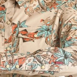Rock & Roll Tan Tropical Bronc Long Sleeve Shirt -WesternWearWonder RRWSOSR14B B