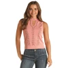 Rock & Roll Denim® Ladies Muave Rose Ribbed Studded Tank Top RRWT20R0Z9-66 1 Rock & Roll Denim® Ladies Muave Rose Ribbed Studded Tank Top RRWT20R0Z9-66 -WesternWearWonder RRWT20R0Z9 66a
