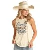 Rock & Roll Cowgirl Cream Howdy Tank -WesternWearWonder RRWT20R16H