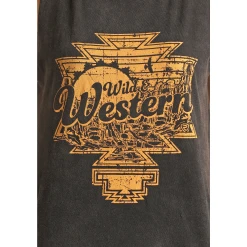 Rock & Roll® Ladies Wild & Western Graphic Black Tank Top RRWT20RZNG -WesternWearWonder RRWT20RZNG 1