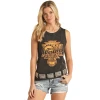 Rock & Roll® Ladies Wild & Western Graphic Black Tank Top RRWT20RZNG -WesternWearWonder RRWT20RZNG