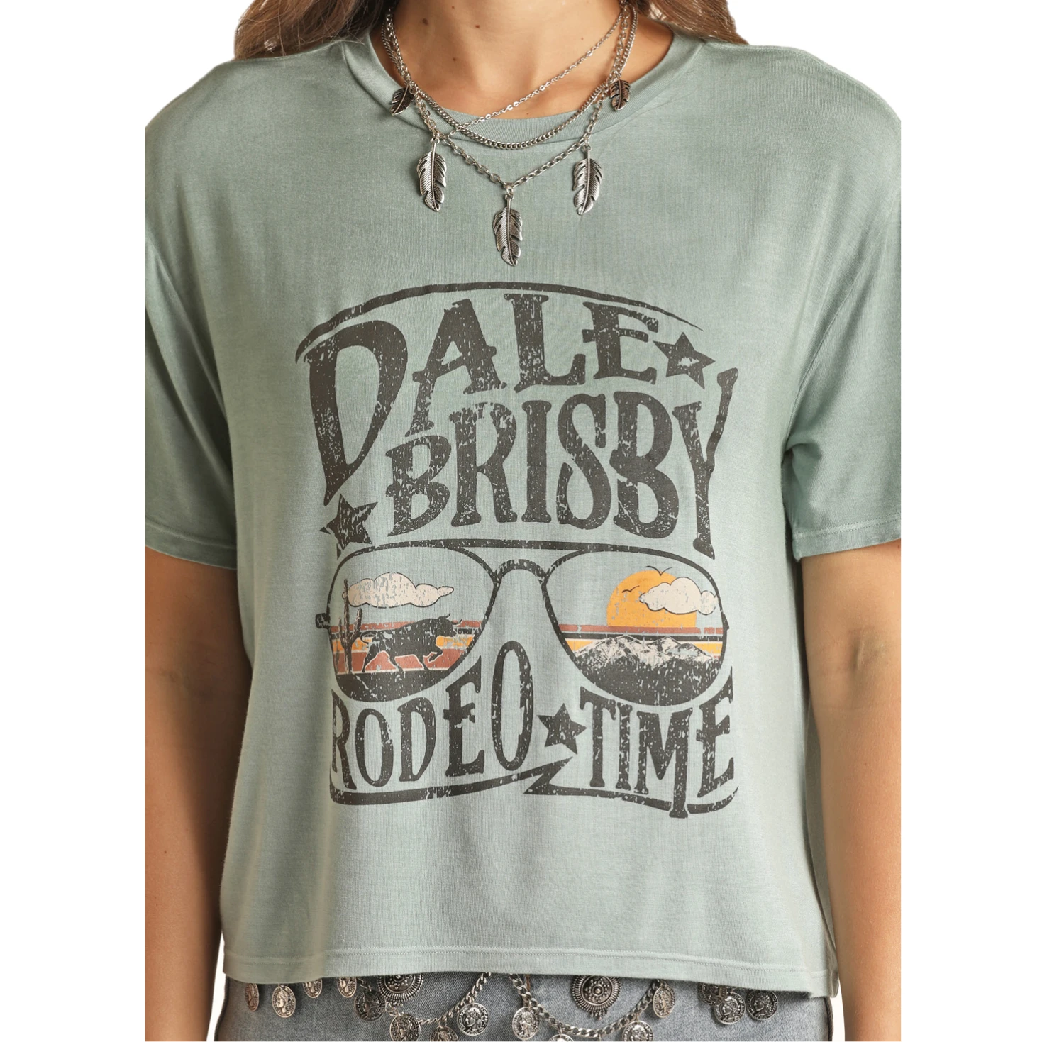 Rock & Roll® Ladies Dale Brisby Boxy Aquamarine T-Shirt RRWT21RZOH 4 Rock & Roll® Ladies Dale Brisby Boxy Aquamarine T-Shirt RRWT21RZOH - Image 2