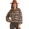 Rock & Roll® Ladies Multicolor Stripe Sweater RRWT32R03X-97 -WesternWearWonder RRWT32R03X 97