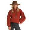 Rock & Roll Denim® Fringe Cable Knit Rust Sweater RRWT32R0C3 -WesternWearWonder RRWT32R0C3a