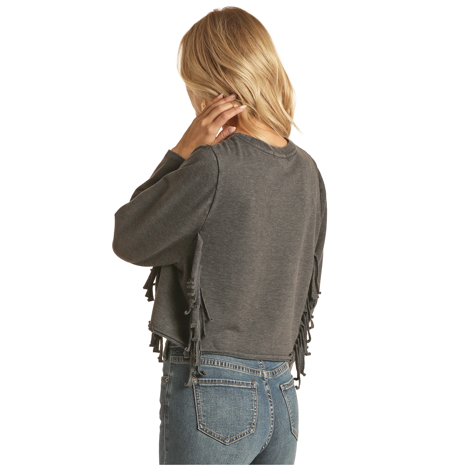 Rock & Roll® Ladies Desert Fringe Black Graphic Shirt RRWT91R059-01 4 Rock & Roll® Ladies Desert Fringe Black Graphic Shirt RRWT91R059-01 - Image 2