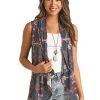 Rock & Roll Women's Americana Aztec Print Vest -WesternWearWonder RRWT98RZNR